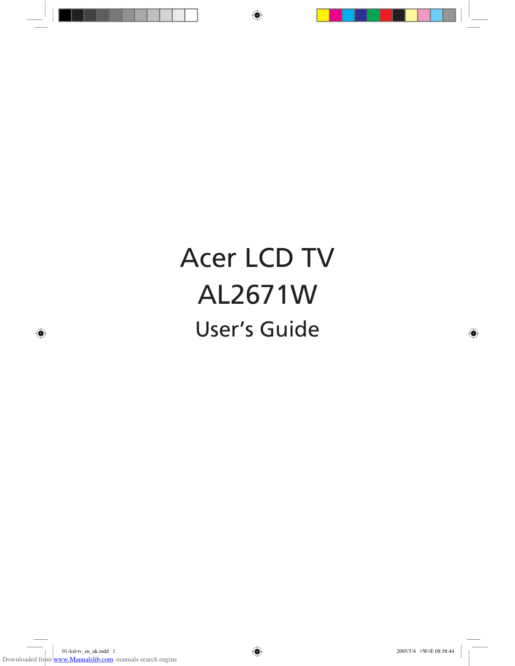 Acer AL2671W液晶彩电用户手册-0 Acer AL2671W液晶彩电用户手册-0
