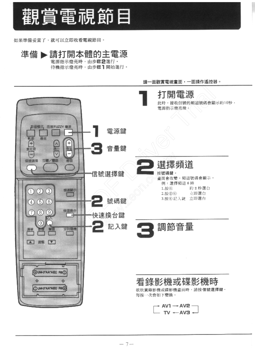 歌林CT-34FV2型电视机使用说明书-7 歌林CT-34FV2型电视机使用说明书-7