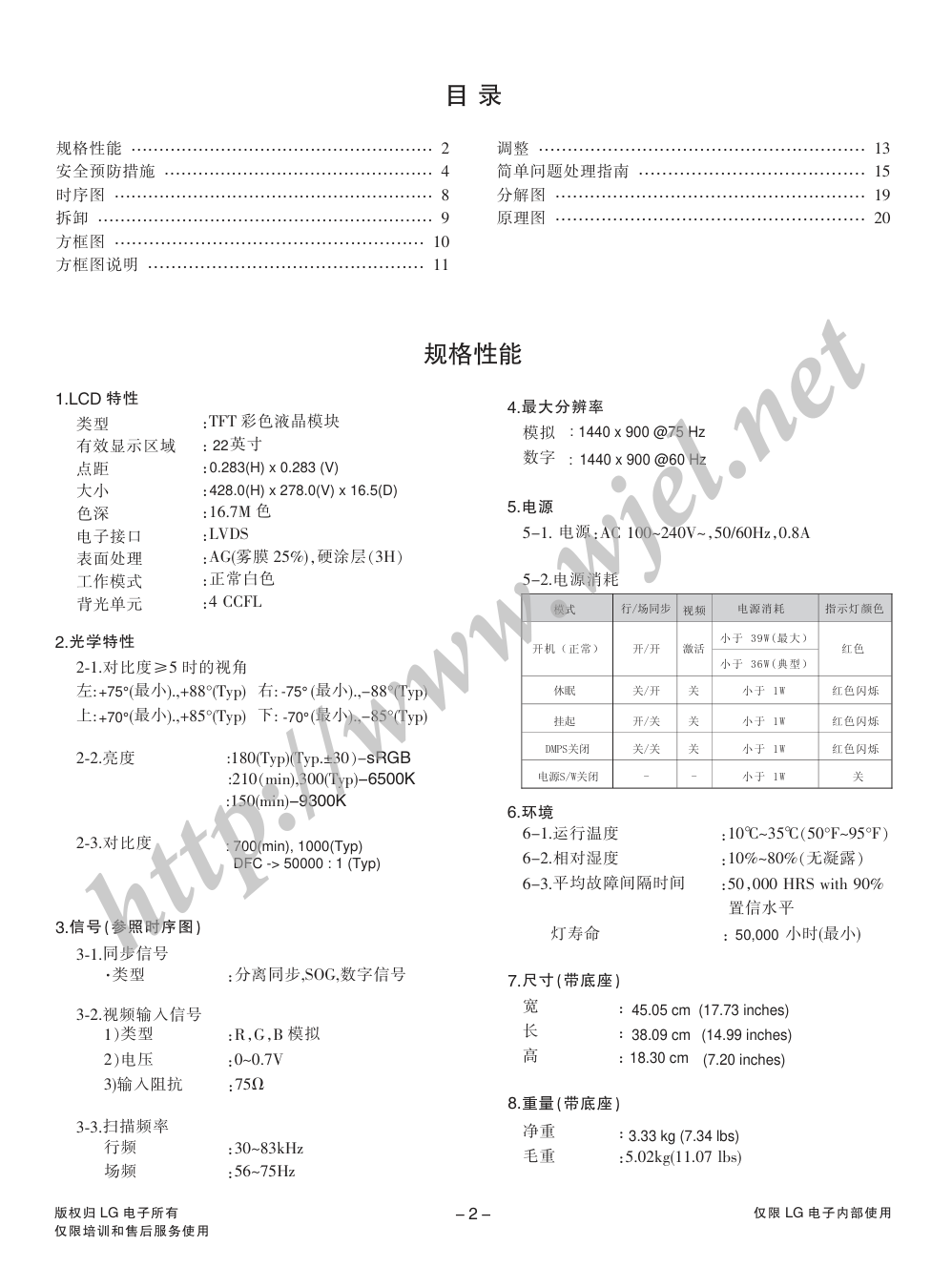 LG W1954TQ液晶显示器维修手册和图纸-2 LG W1954TQ液晶显示器维修手册和图纸-2