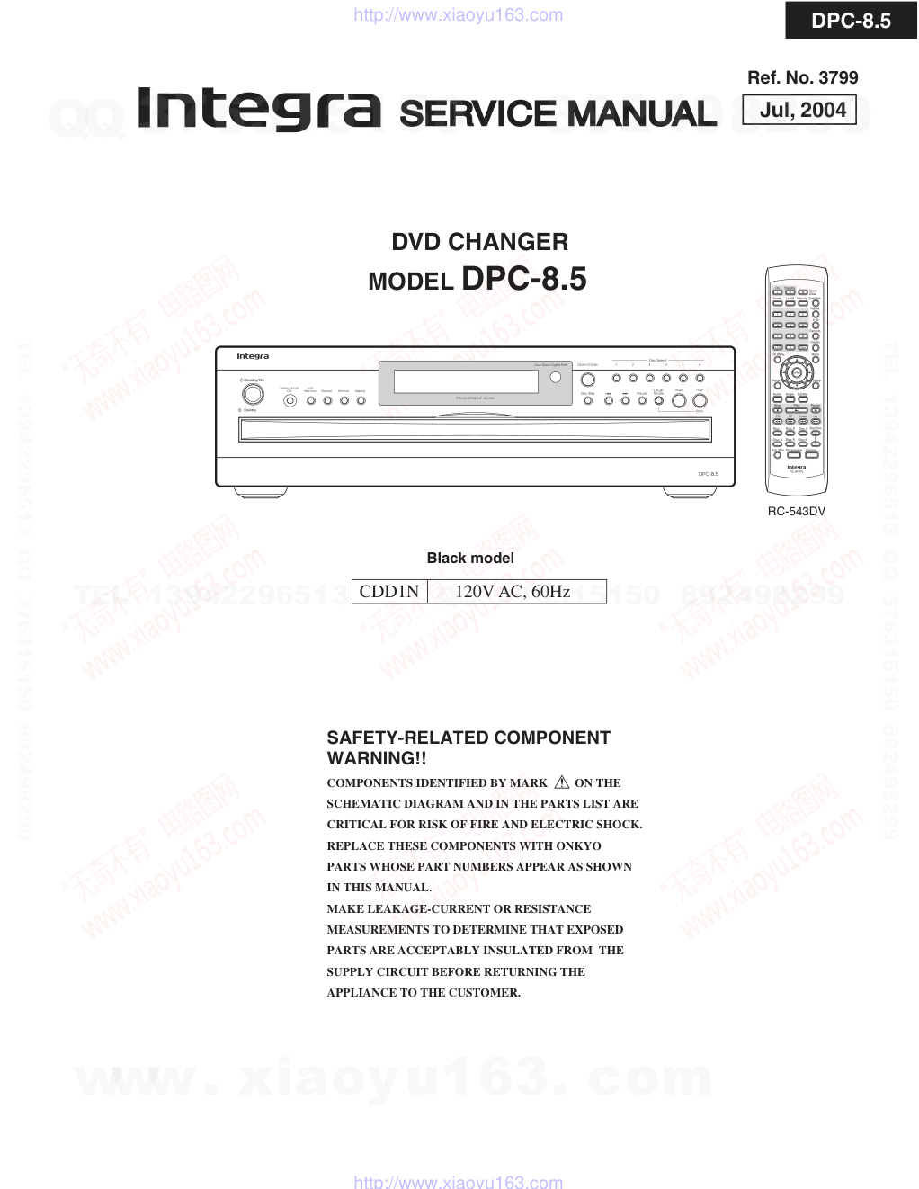 安桥ONKYO DPC-8.5 DVD播放器维修手册-0