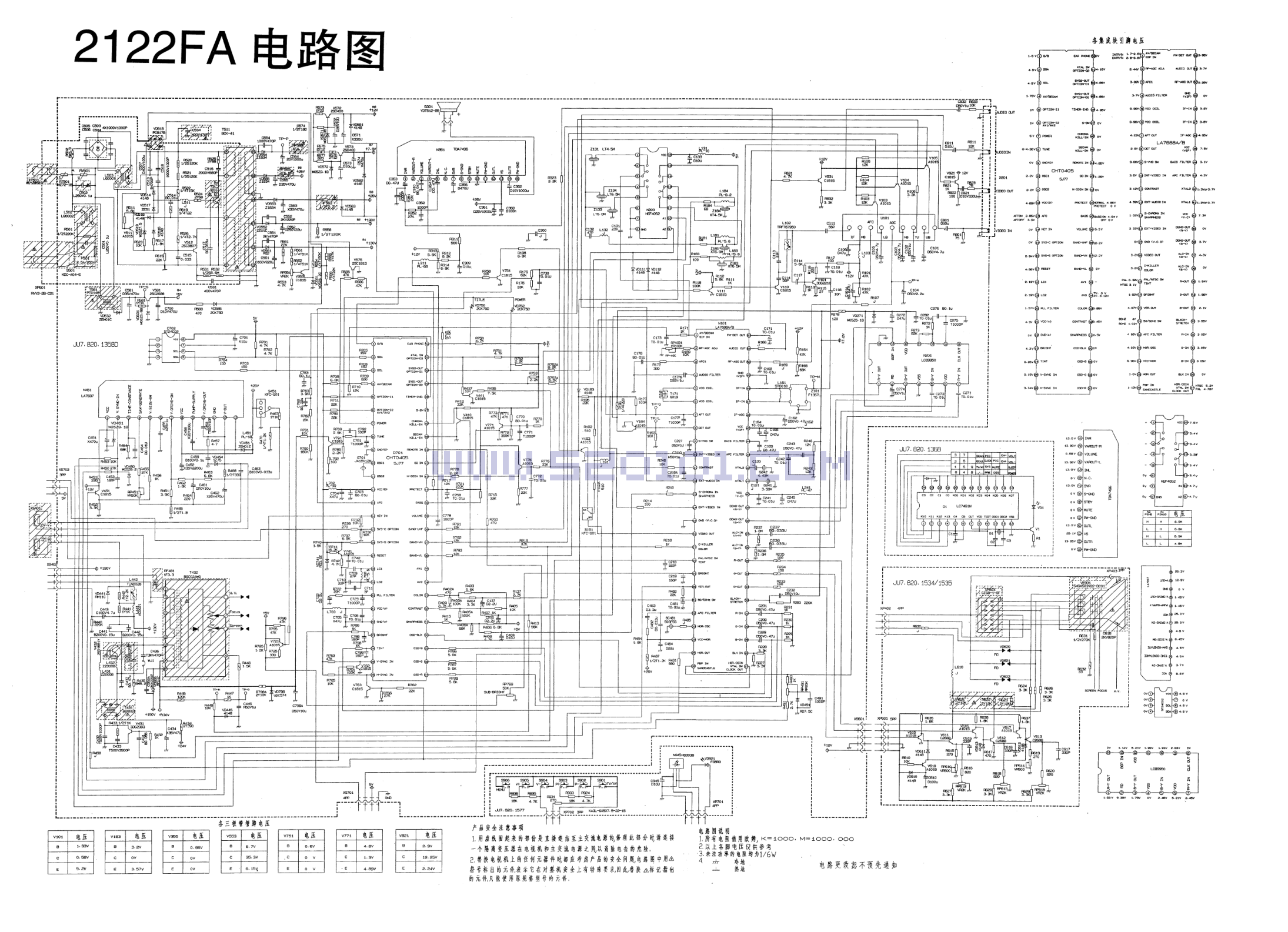 长虹2122FA彩电图纸-0 长虹2122FA彩电图纸-0