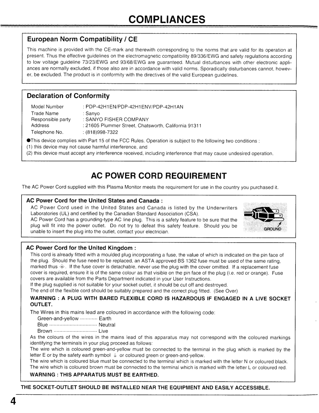 三洋PDP-42H1ENV等离子彩电使用手册-3 三洋PDP-42H1ENV等离子彩电使用手册-3