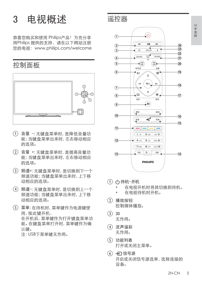 飞利浦42PFL1840T3液晶彩电使用说明书-6