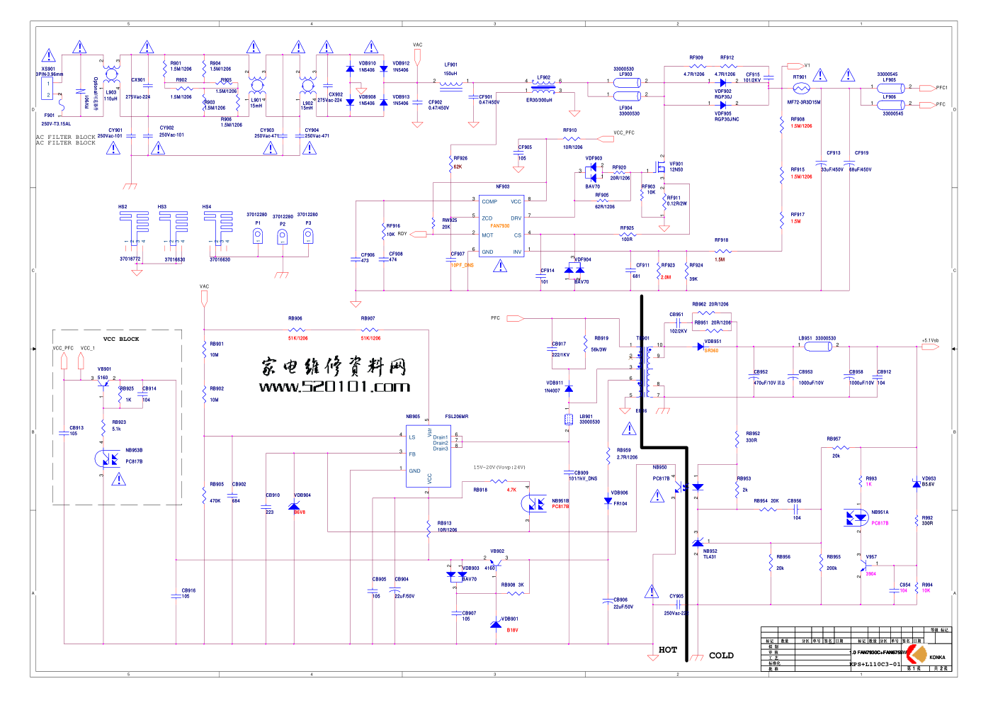 康佳液晶34008454电源板电路原理图-0 康佳液晶34008454电源板电路原理图-0