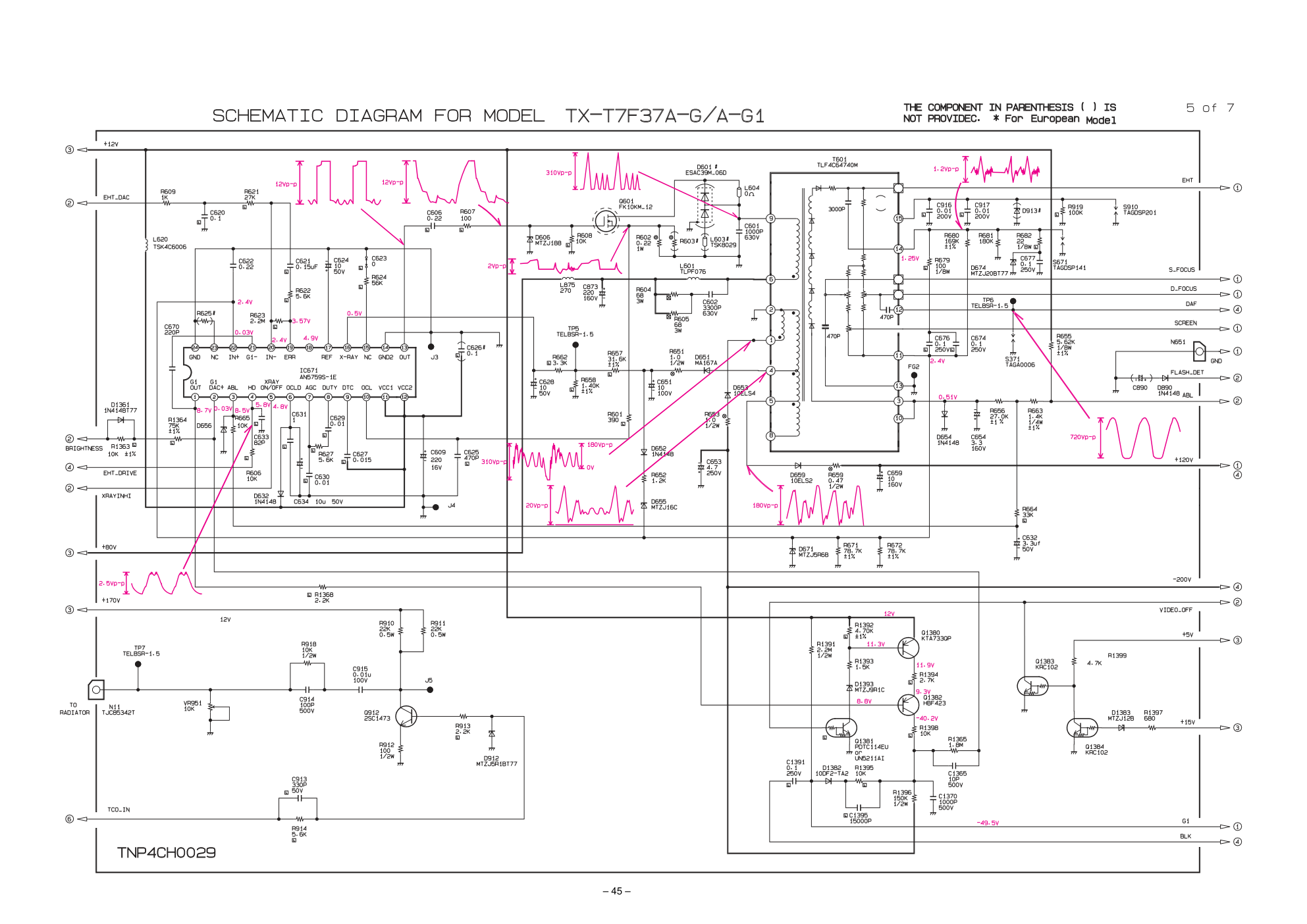 松下TX-T7F37A CRT显示器电路图纸-5