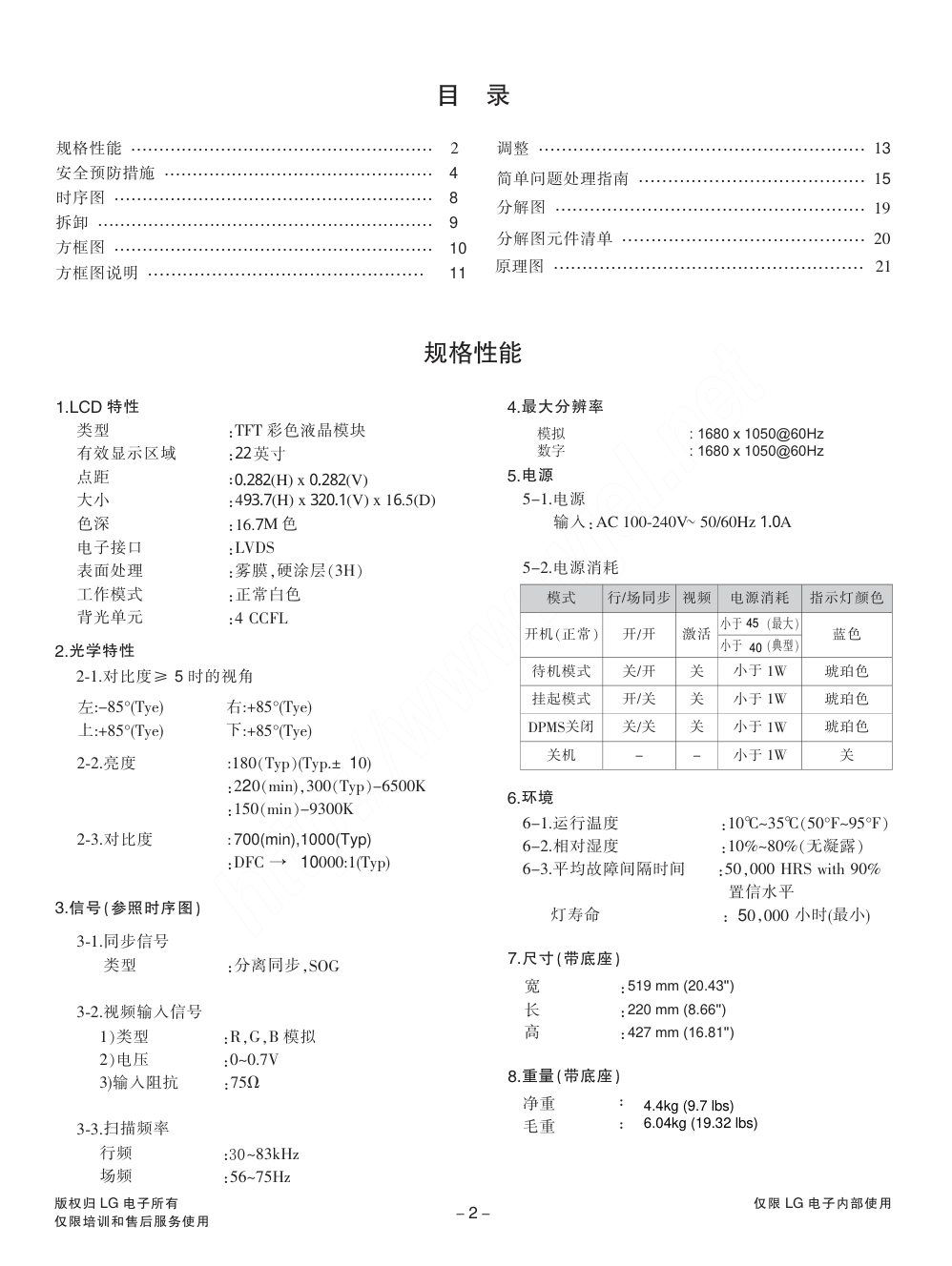 LG W2252TQ液晶显示器维修手册和图纸-2