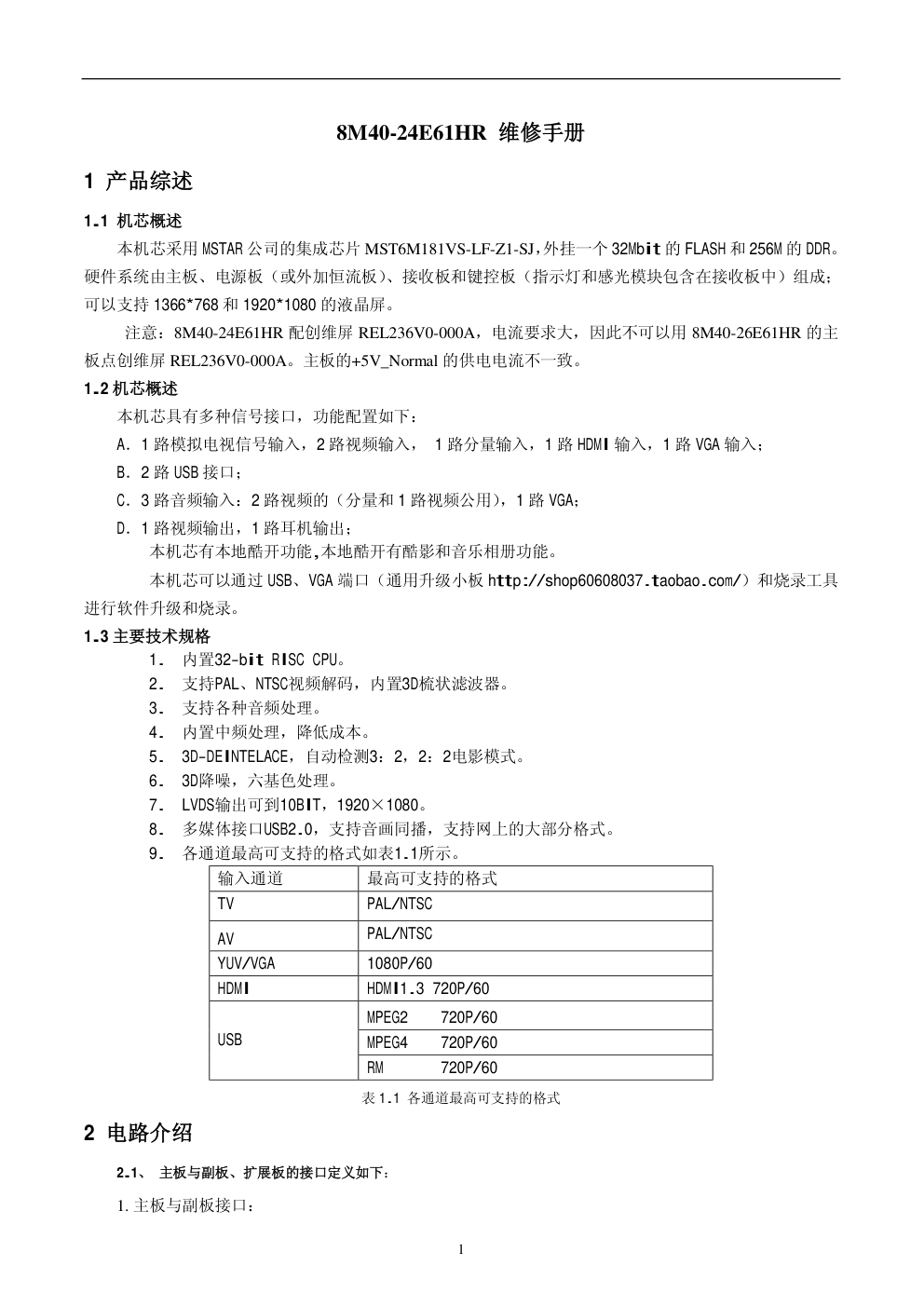 创维24E61HR彩电(8M40机芯)维修手册-0 创维24E61HR彩电(8M40机芯)维修手册-0