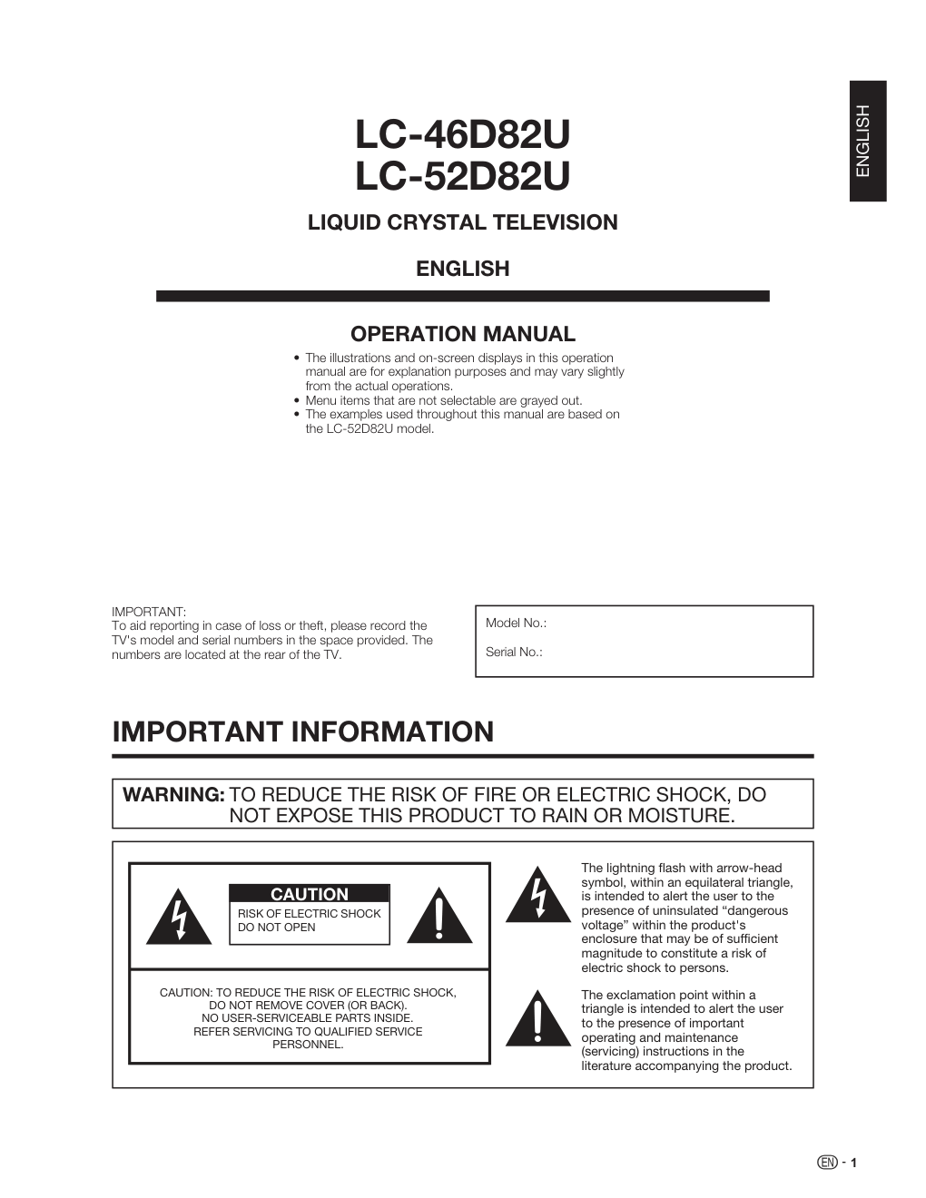 夏普LC-46D82U彩电使用说明书-3 夏普LC-46D82U彩电使用说明书-3