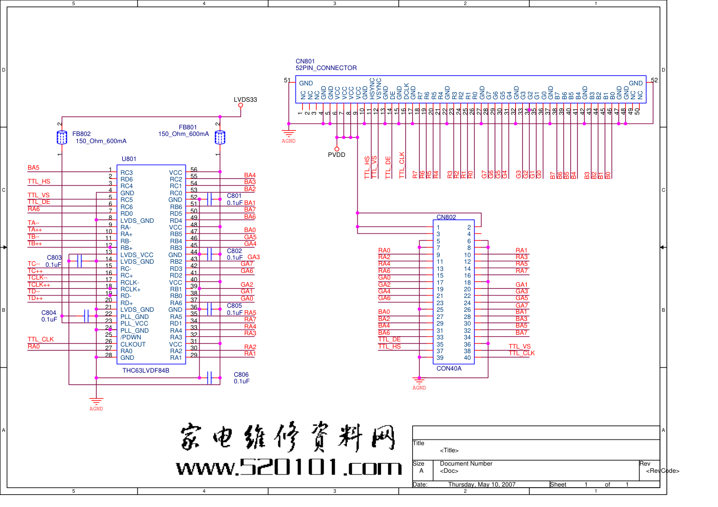 TCL ML47监视器(MS91机芯)主板原理图-1