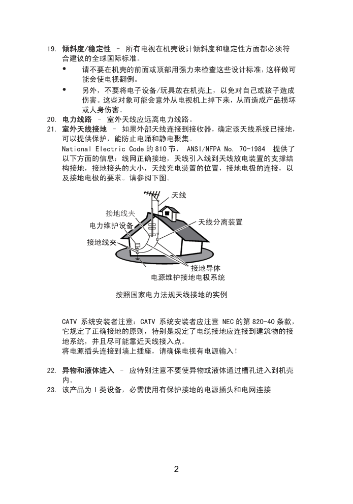 熊猫电子L42A01液晶彩色电视机说明书-2
