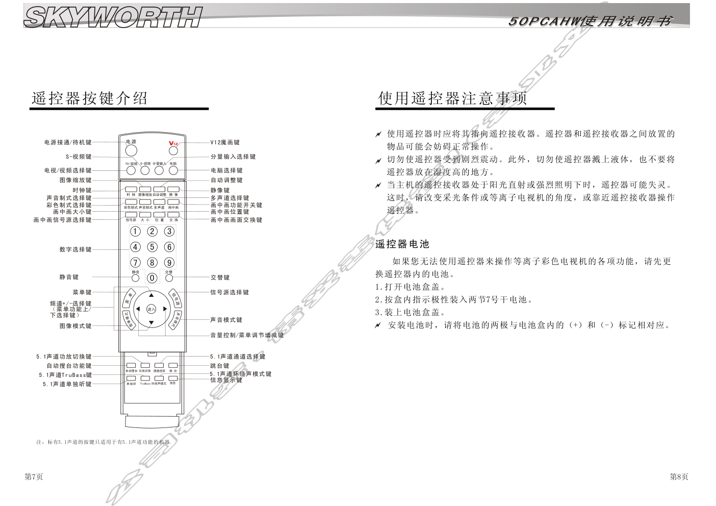 创维43PCAHV(PS5)彩电使用说明书-4
