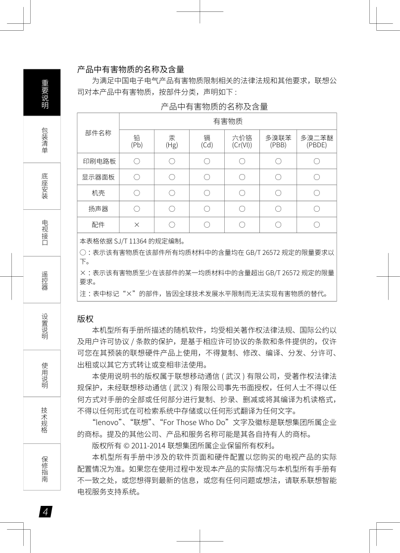 联想49E82液晶彩电使用说明书-4 联想49E82液晶彩电使用说明书-4