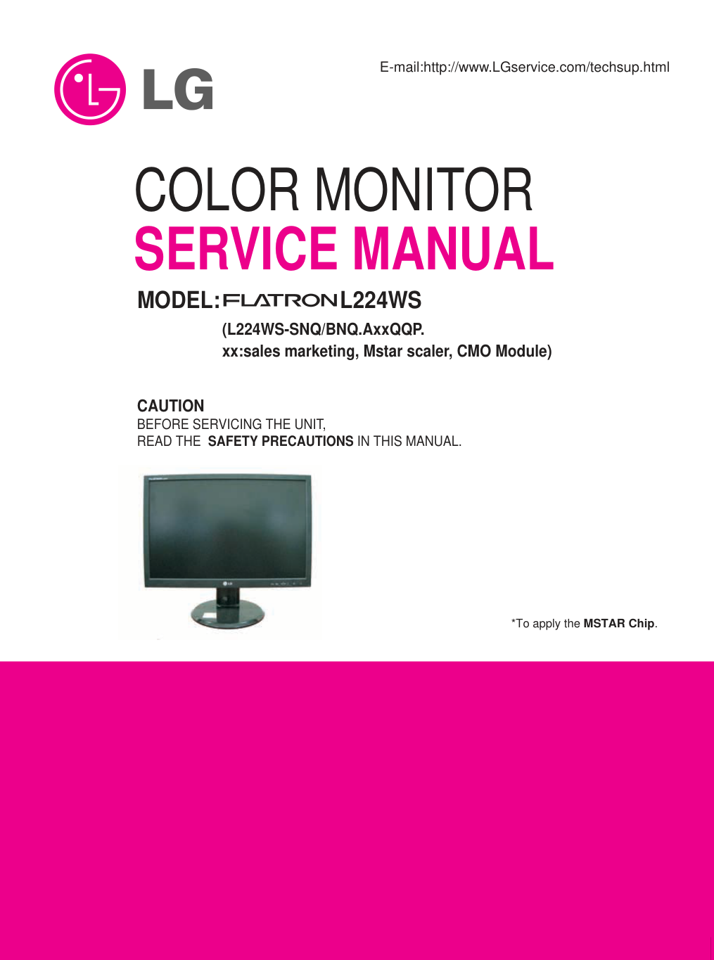 LG L224WS液晶显示器维修手册和图纸-0 LG L224WS液晶显示器维修手册和图纸-0