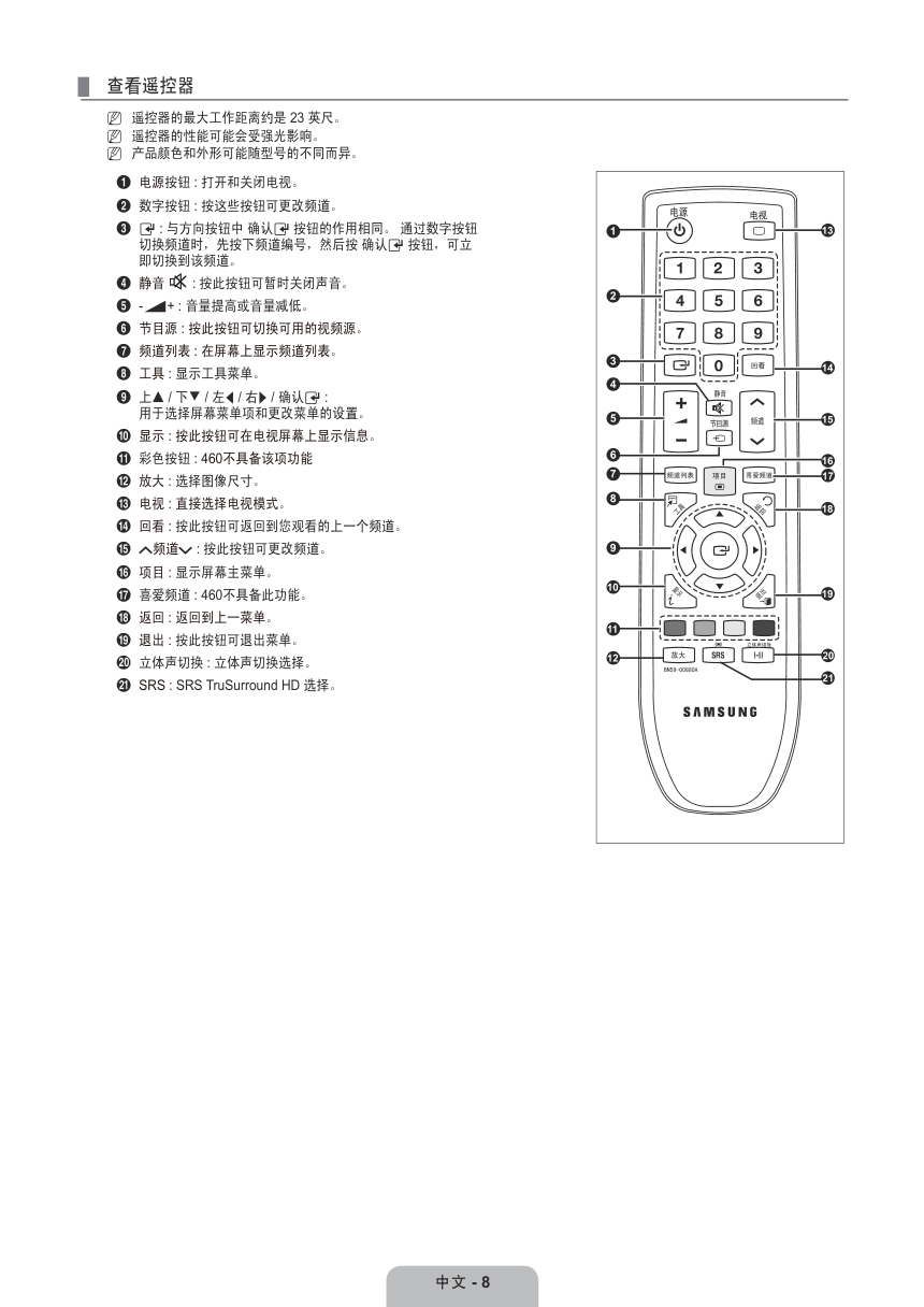三星LA32B460B2型液晶电视说明书-9