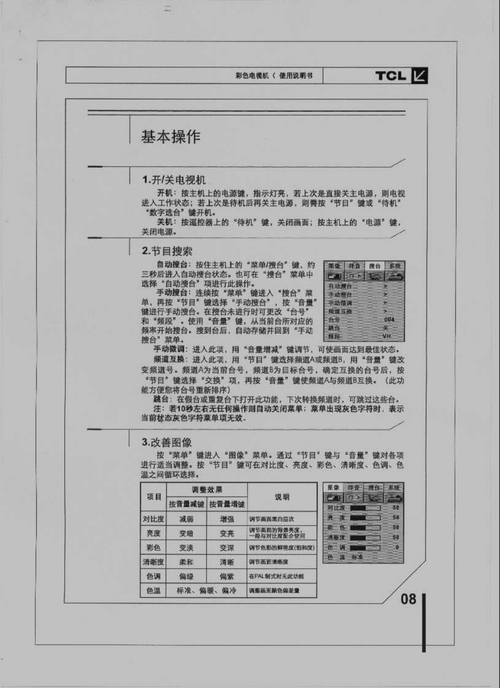 TCL王牌HID29A51H彩电使用说明书-8