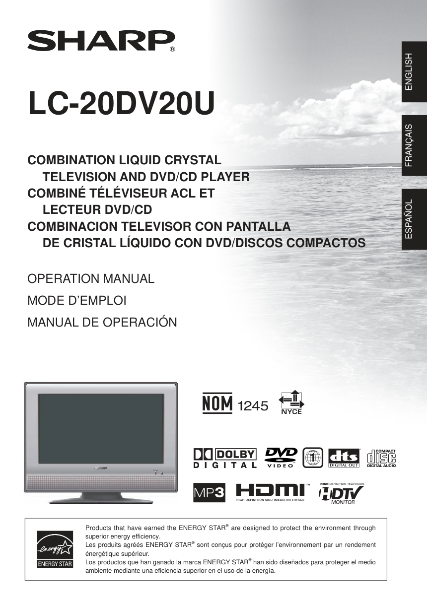 夏普LC-20DV20U彩电使用说明书-1 夏普LC-20DV20U彩电使用说明书-1