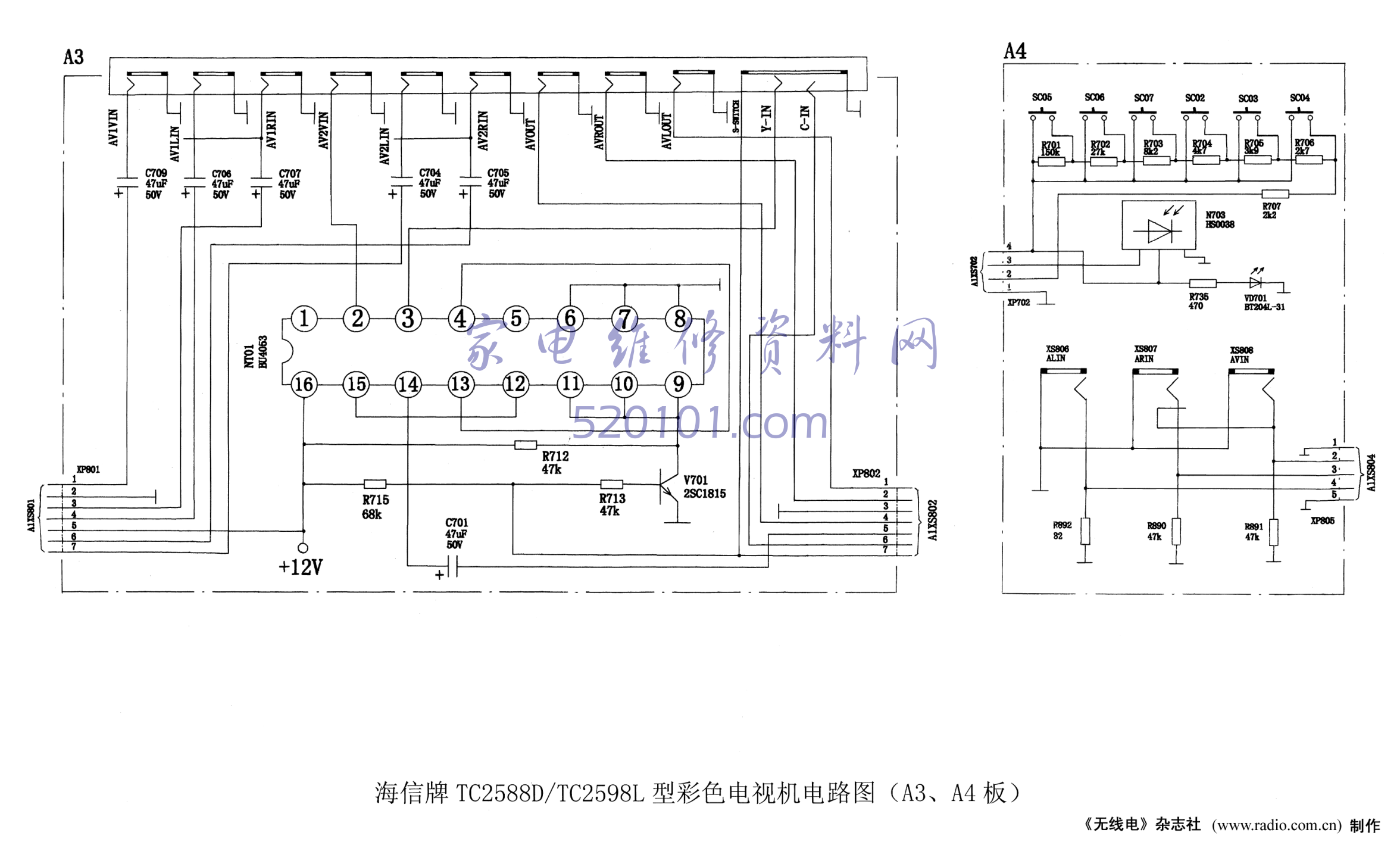 海信TC2588D、TC2598L彩电图纸-0 海信TC2588D、TC2598L彩电图纸-0