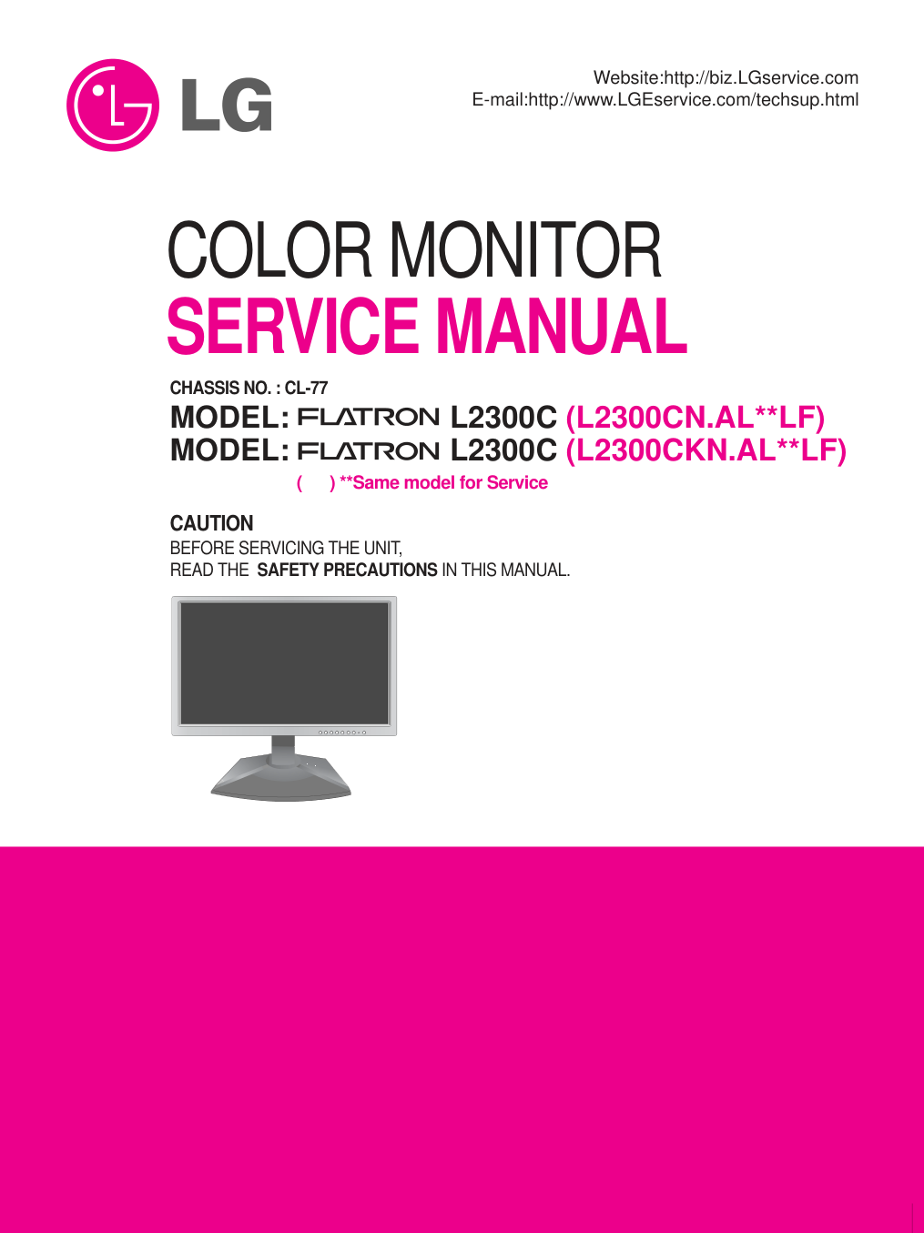 LG L2300C液晶显示器维修手册和图纸-0 LG L2300C液晶显示器维修手册和图纸-0