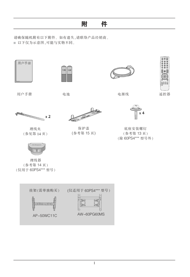 LG  60PS40FC彩电使用说明书-1