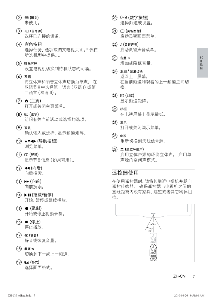 飞利浦40PFL560593液晶彩电使用说明书-7 飞利浦40PFL560593液晶彩电使用说明书-7