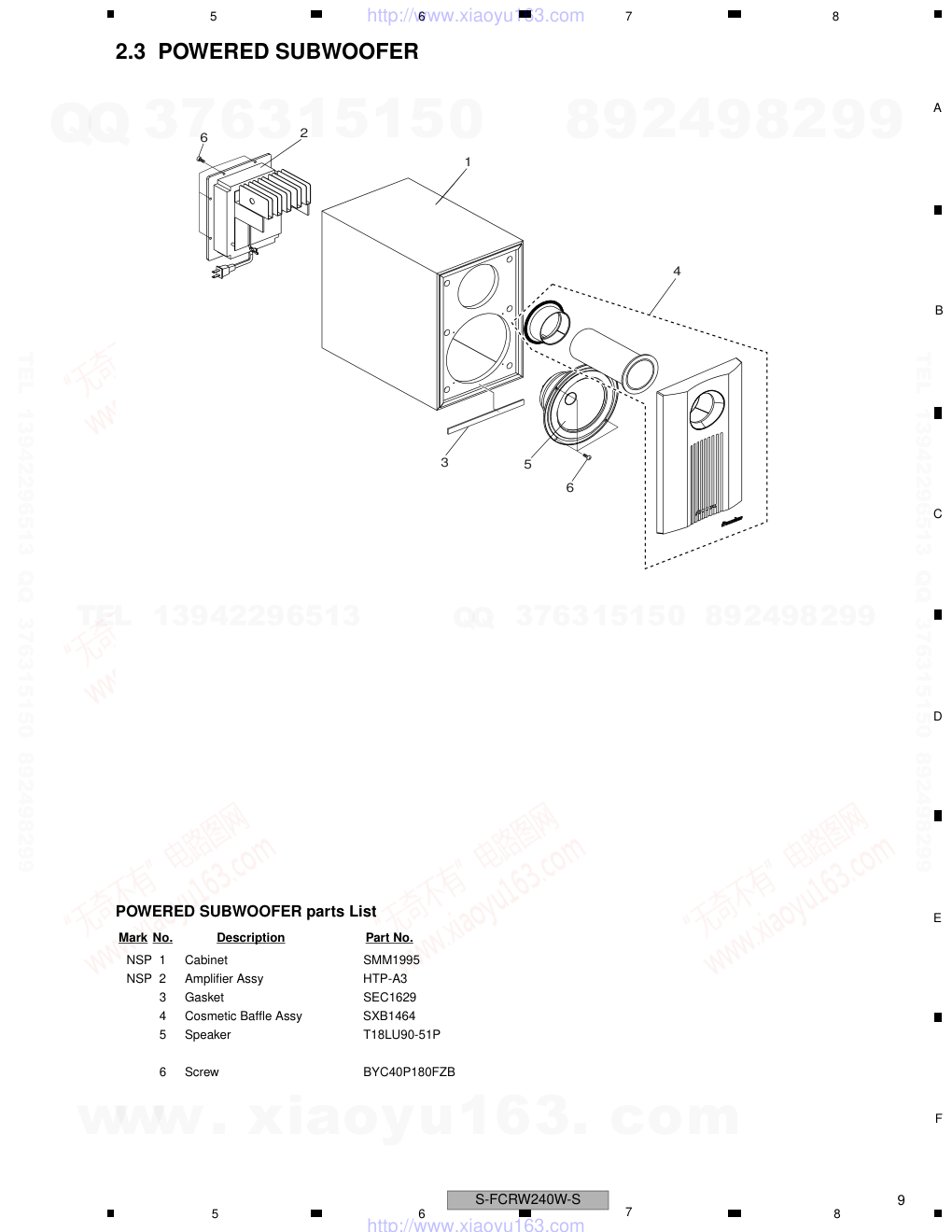 先锋PIONEER S-FCRW240W-S电路图-8 先锋PIONEER S-FCRW240W-S电路图-8
