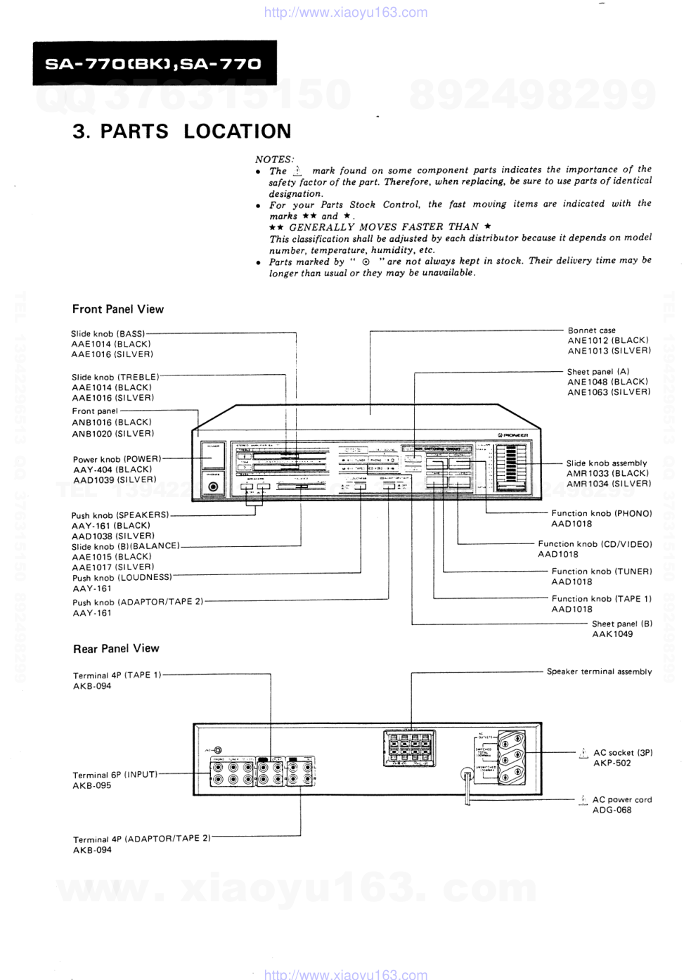 先锋PIONEER SA-770(BK)音响电路图-5 先锋PIONEER SA-770(BK)音响电路图-5