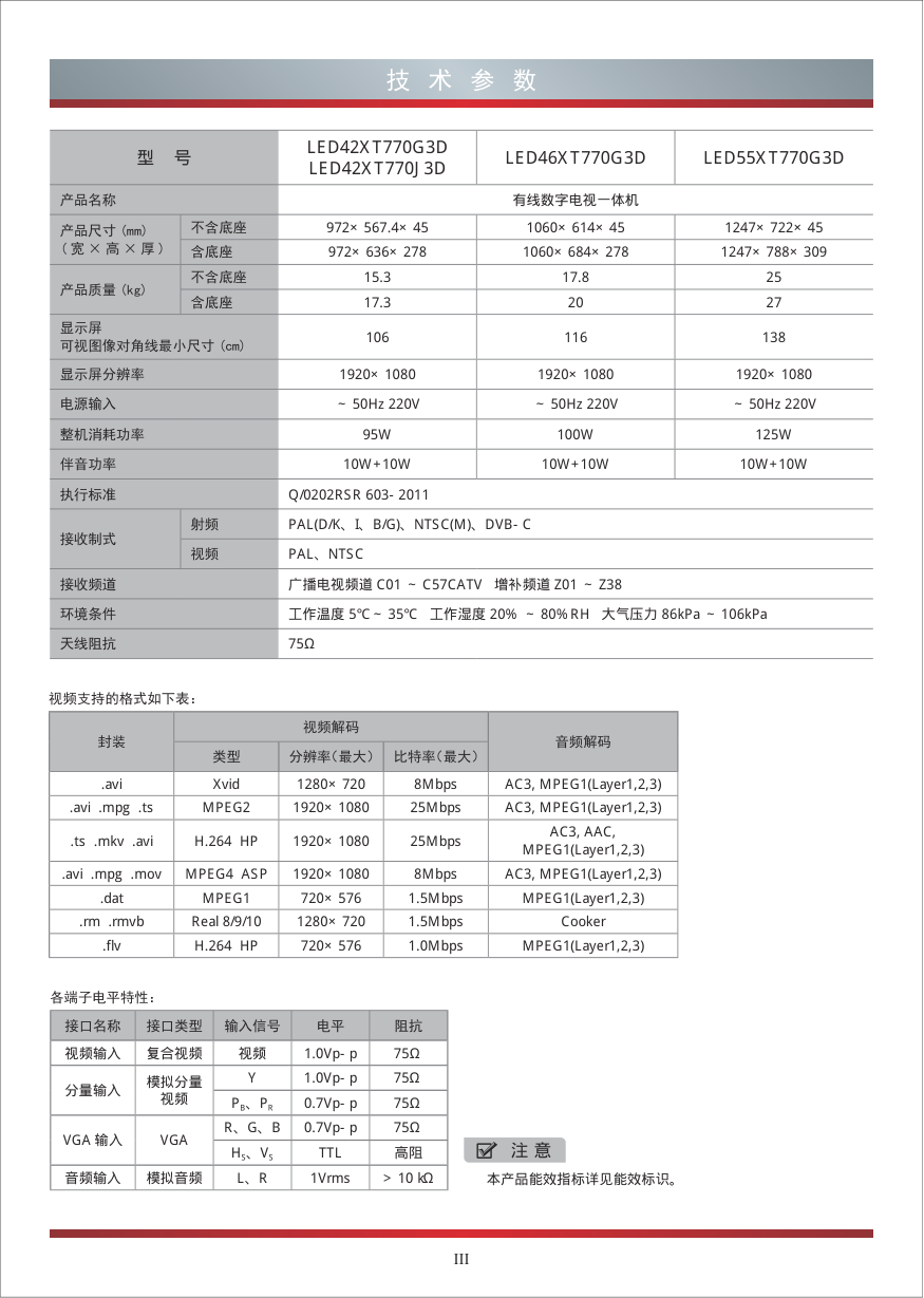 海信LED42XT770J3D液晶彩电使用说明书-3