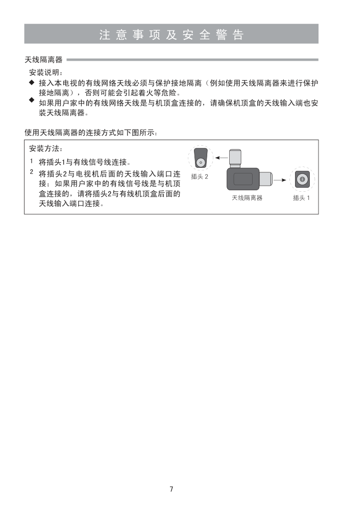海信LED42A300J(025.3913SS)液晶彩电使用说明书-7