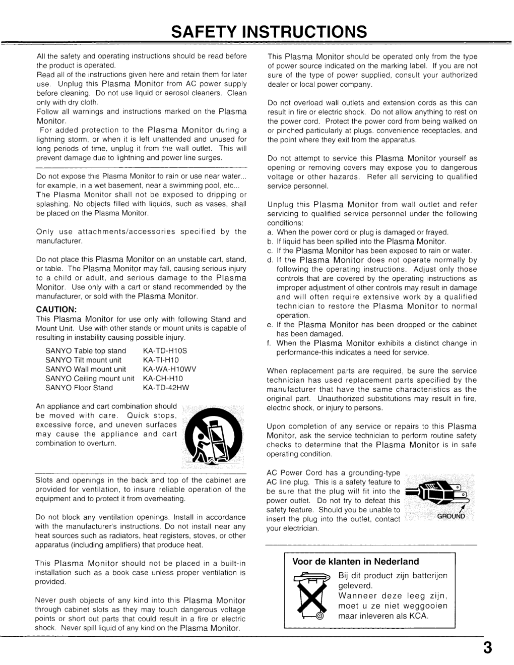 三洋PDP-42H1ENV等离子彩电使用手册-2 三洋PDP-42H1ENV等离子彩电使用手册-2