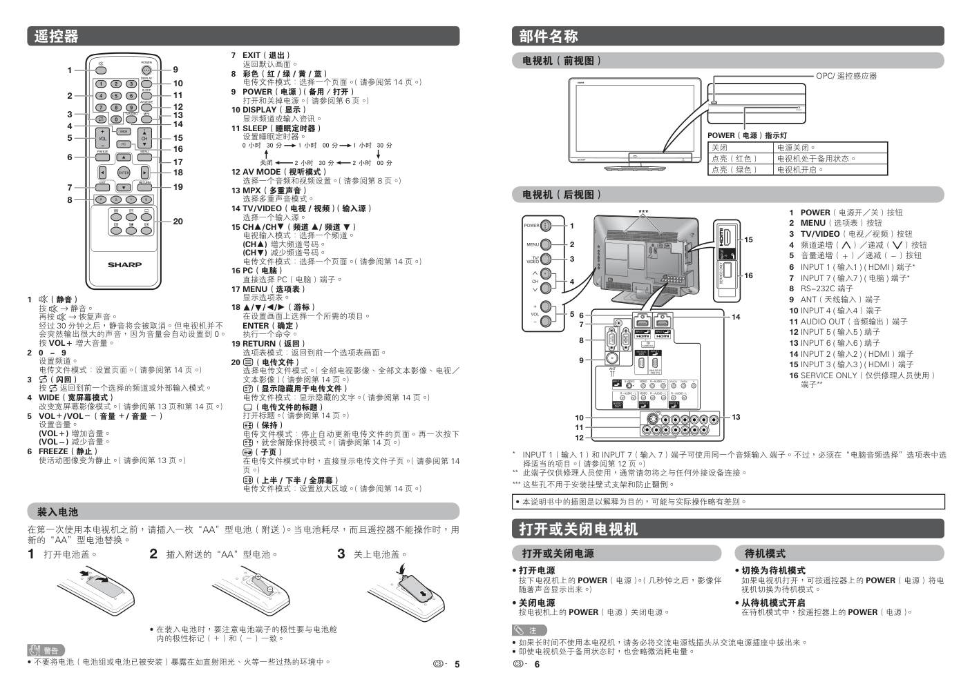 SHARP LC-19LE520M液晶彩色电视机使用说明书-2 SHARP LC-19LE520M液晶彩色电视机使用说明书-2