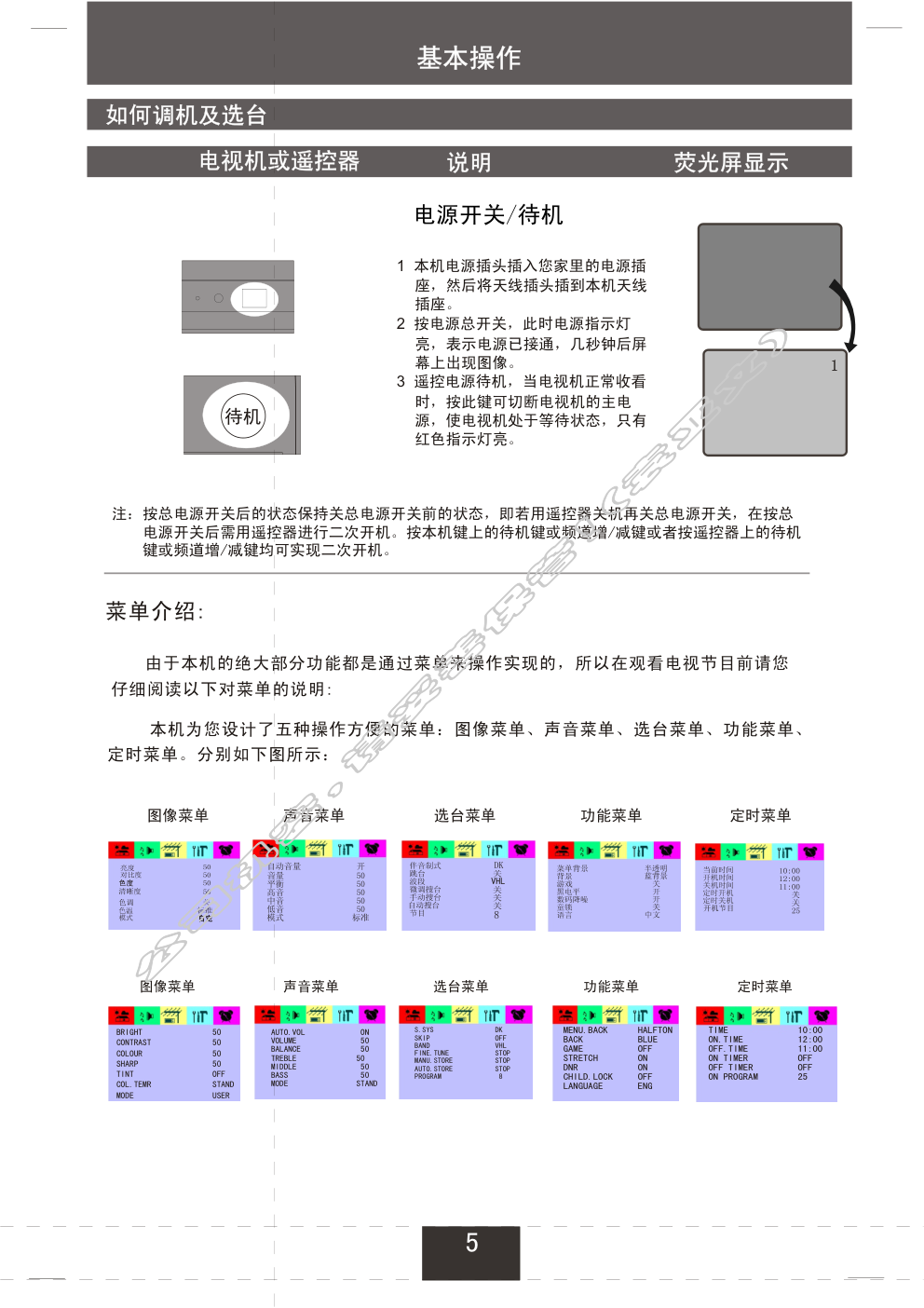 创维25T88AA(5S31机芯)彩电使用说明书-5 创维25T88AA(5S31机芯)彩电使用说明书-5
