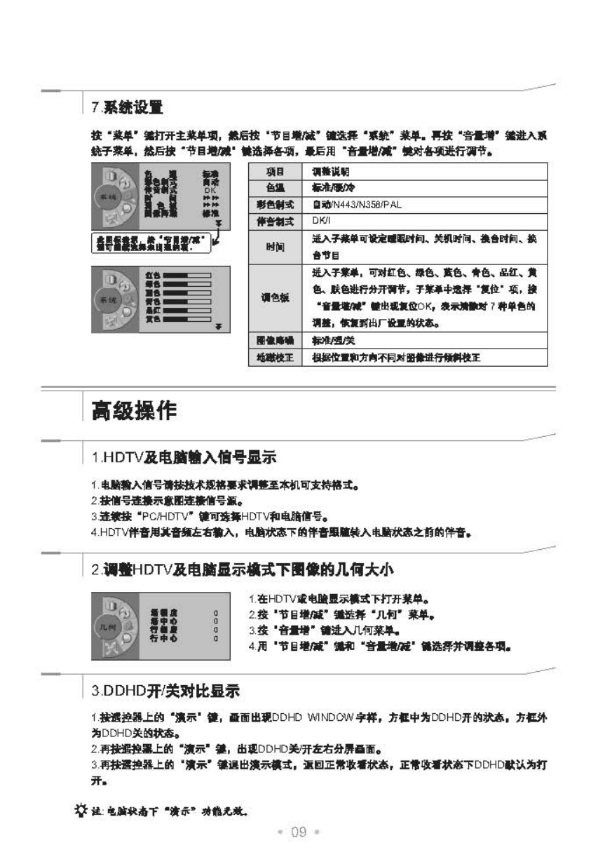 TCL王牌HD29M73彩电使用说明书-9 TCL王牌HD29M73彩电使用说明书-9