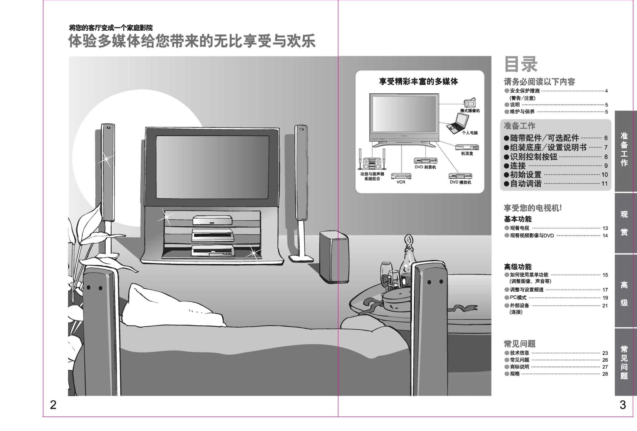 TH-42PA7C等离子电视和液晶电视使用说明书-1