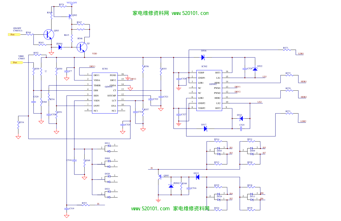 创维液晶26L08HR 8K21 26L16SW（8M01）电源背光板原理图-1