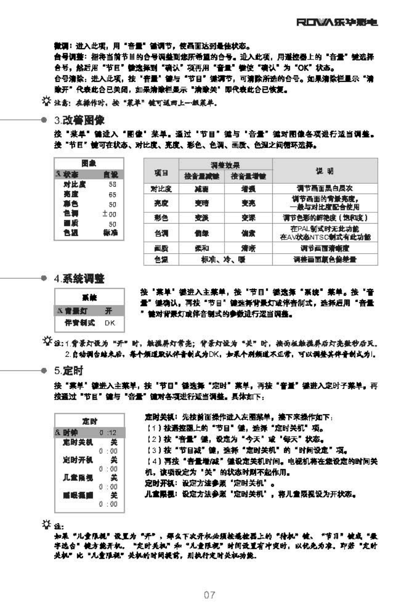 乐华21A2彩电使用说明书-7