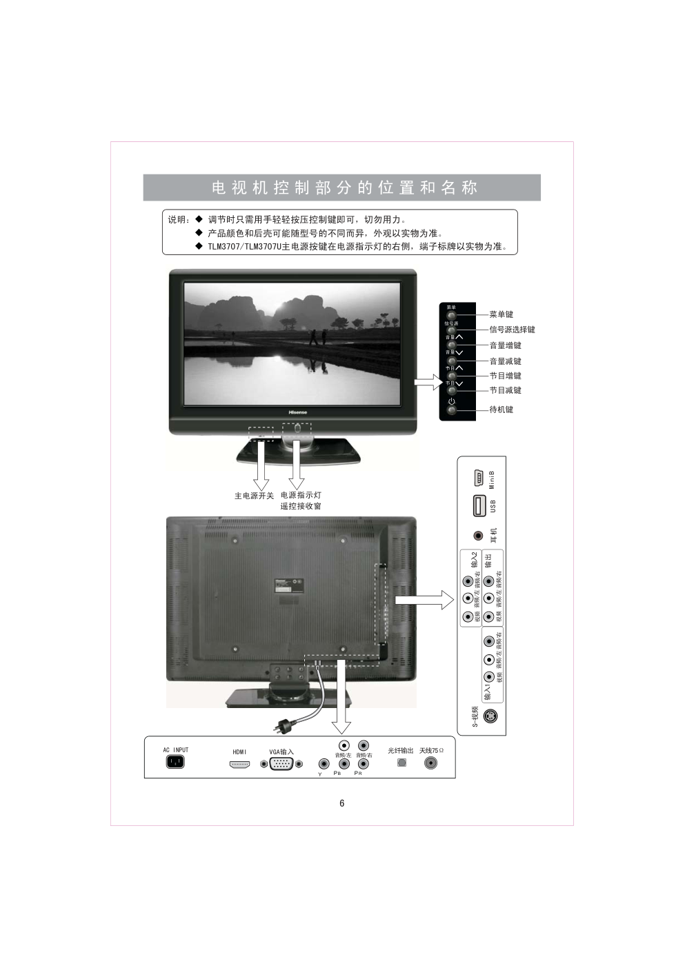 海信TLM3707U液晶电视说明书-6