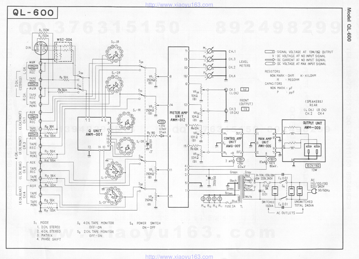 先锋PIONEER QL-600音响电路图-1 先锋PIONEER QL-600音响电路图-1