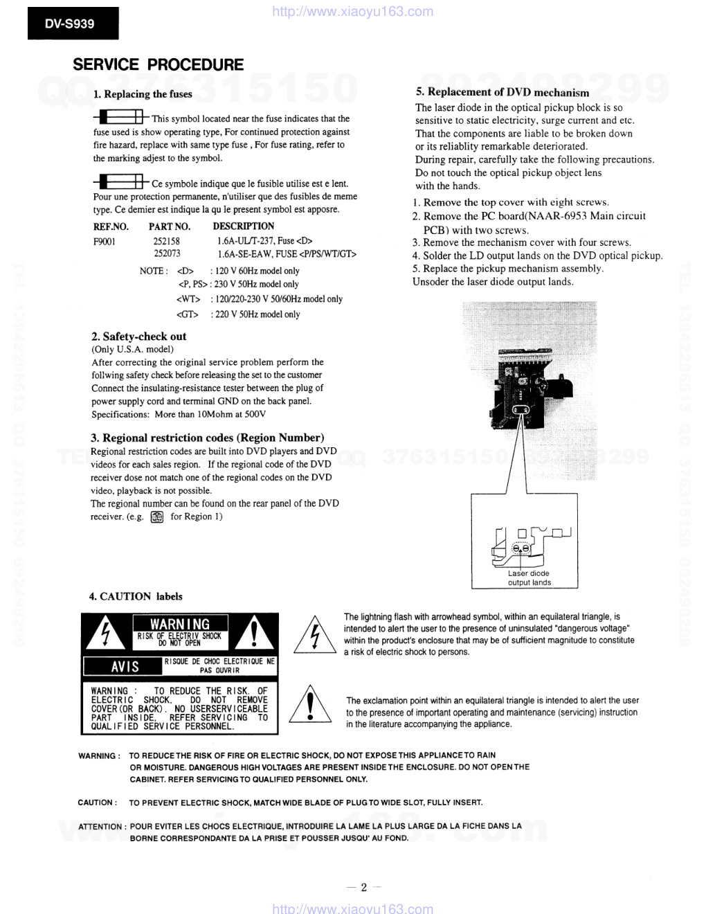 安桥ONKYO DV-S939 DVD播放器电路图-1