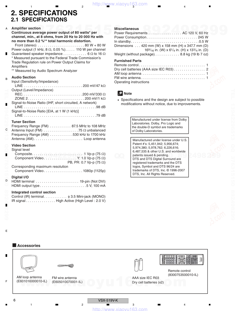 先锋PIONEER VSX-519V-K电路图-5 先锋PIONEER VSX-519V-K电路图-5