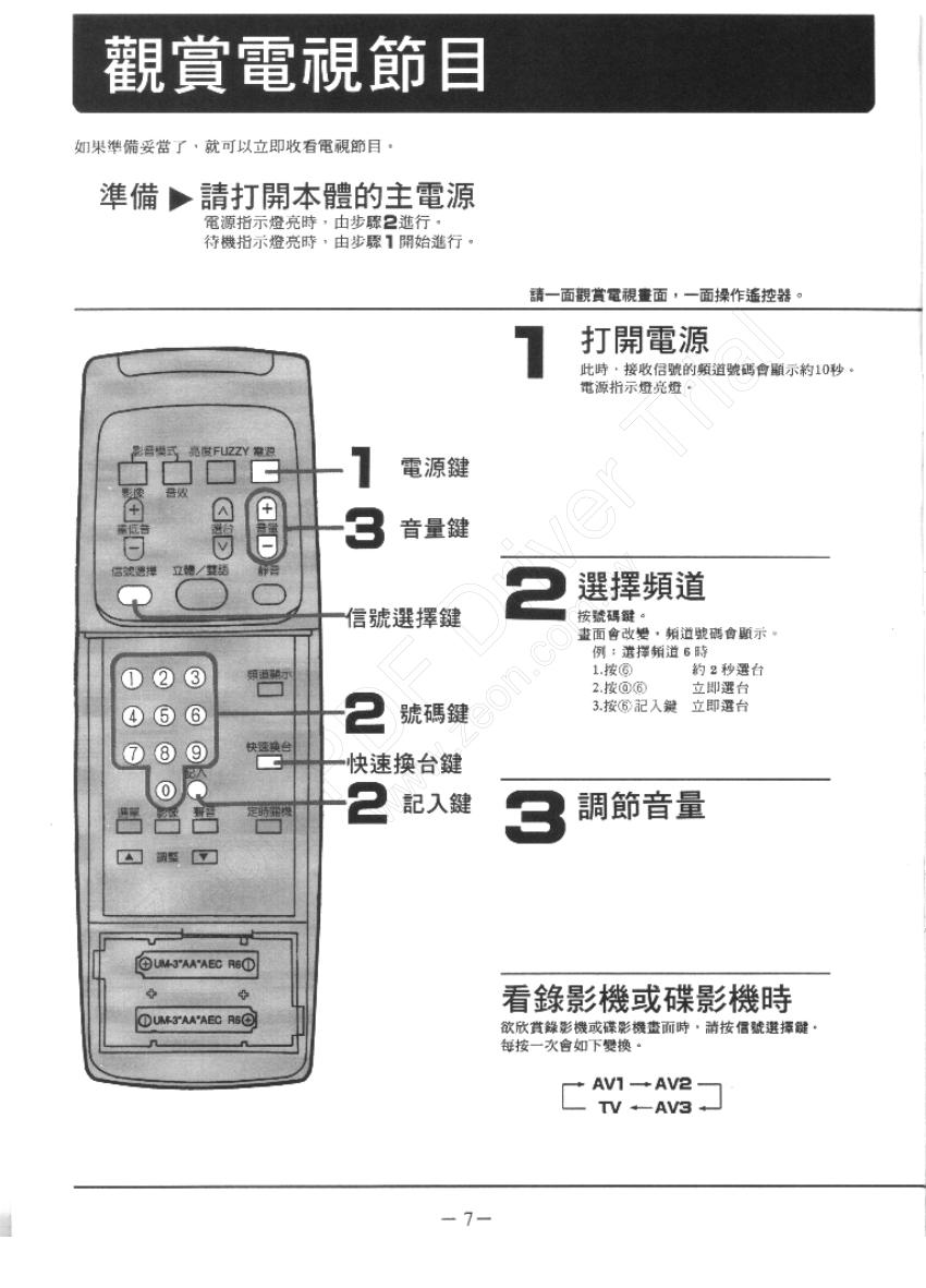 歌林CT-3406CZ型电视机使用说明书-7 歌林CT-3406CZ型电视机使用说明书-7