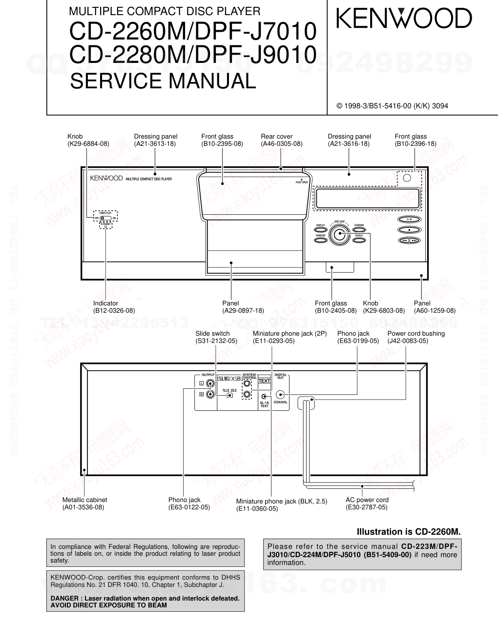 建伍KENWOOD CD-2280M CD播放机维修手册-0