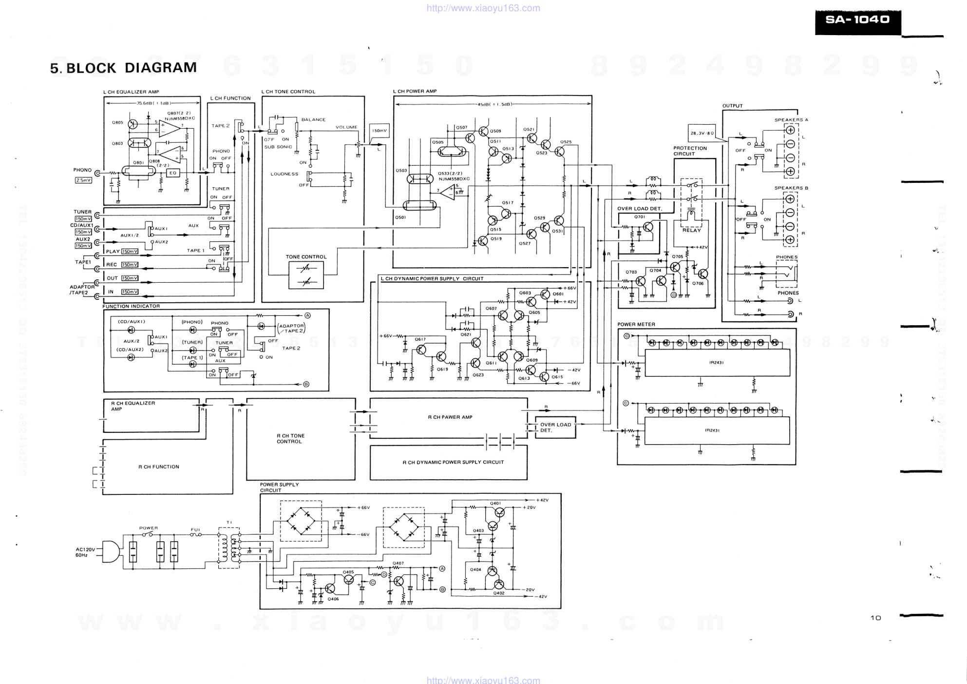 先锋PIONEER SA-1040音响电路图-8 先锋PIONEER SA-1040音响电路图-8