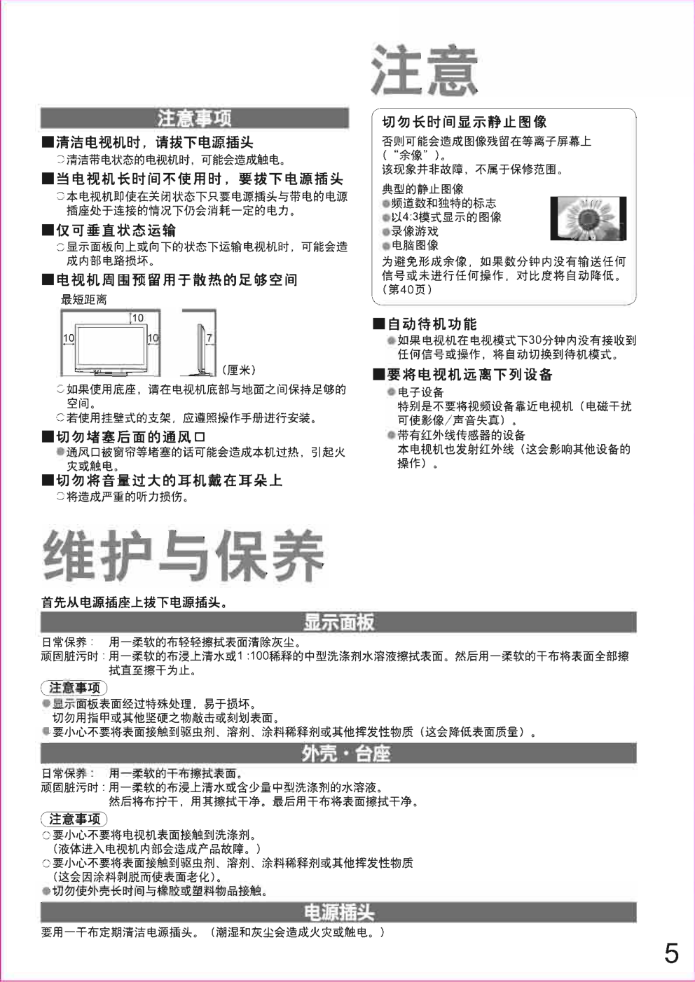 松下TH-42PZ80C等离子彩电使用说明书-4 松下TH-42PZ80C等离子彩电使用说明书-4