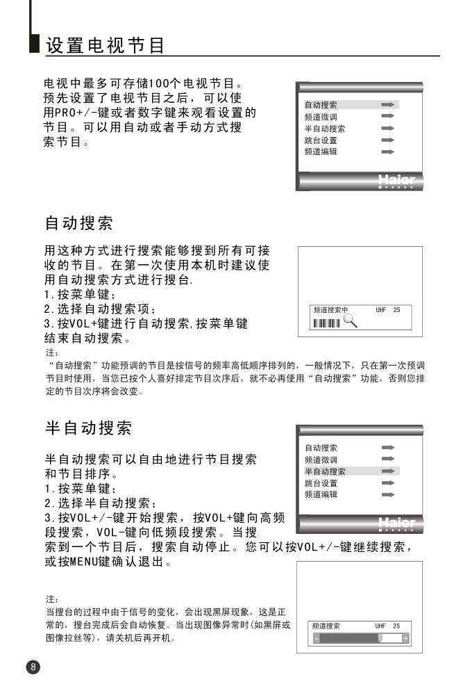 海尔L17L6A-G1液晶彩电使用说明书-9