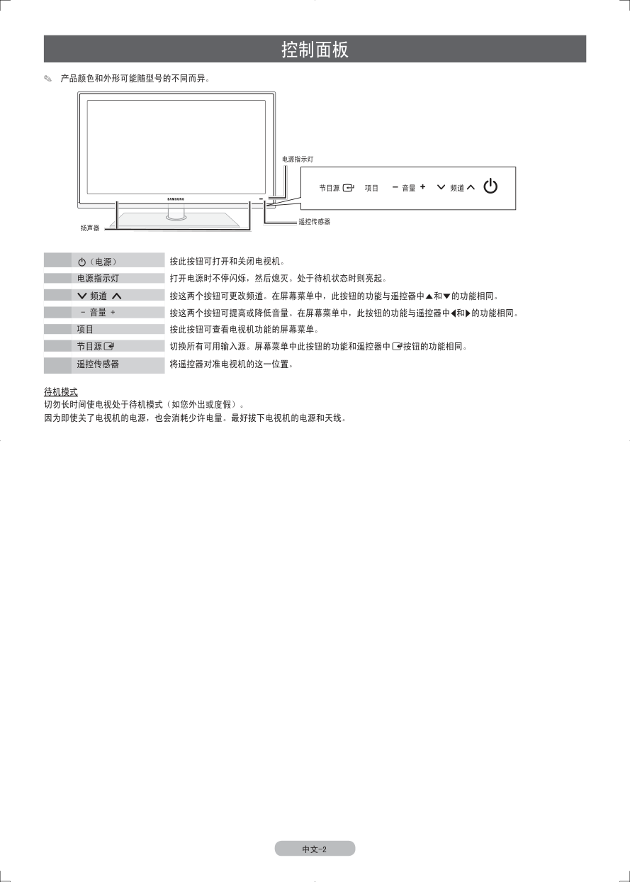 三星 SERIES7+ 7000数字等离子电视使用说明书-6 三星 SERIES7+ 7000数字等离子电视使用说明书-6