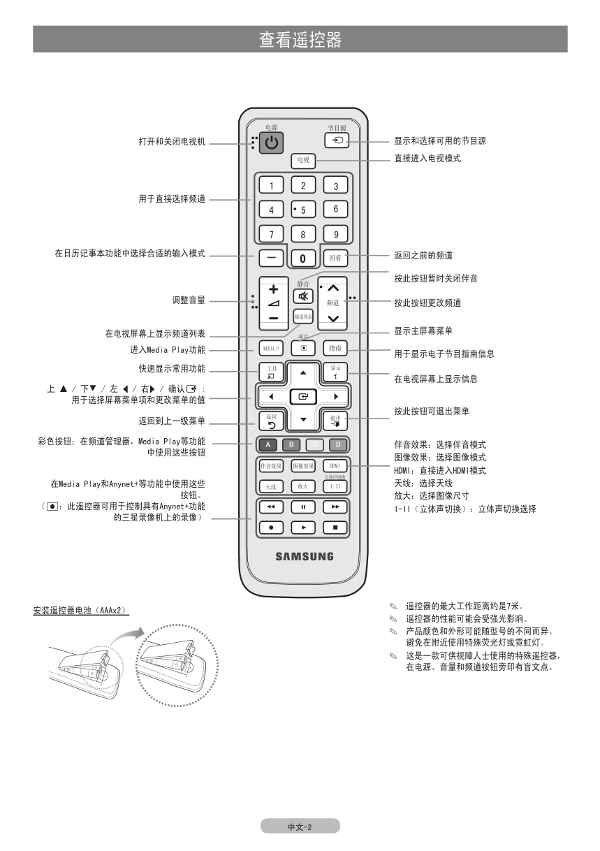 三星LA46C550J1F液晶彩电使用说明书-6 三星LA46C550J1F液晶彩电使用说明书-6