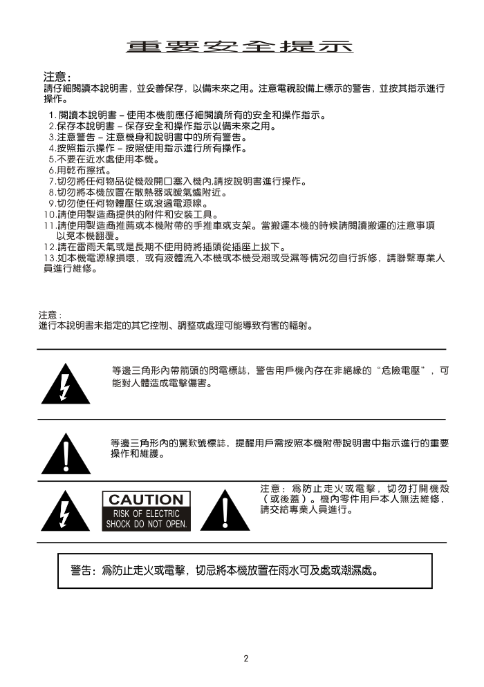 声宝SC-29FAS型电视机说明书-1