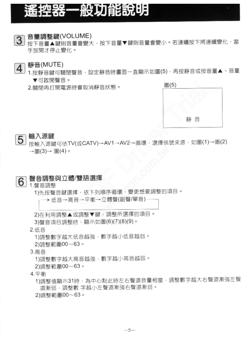 歌林CT-29AR彩色电视机说明书-5