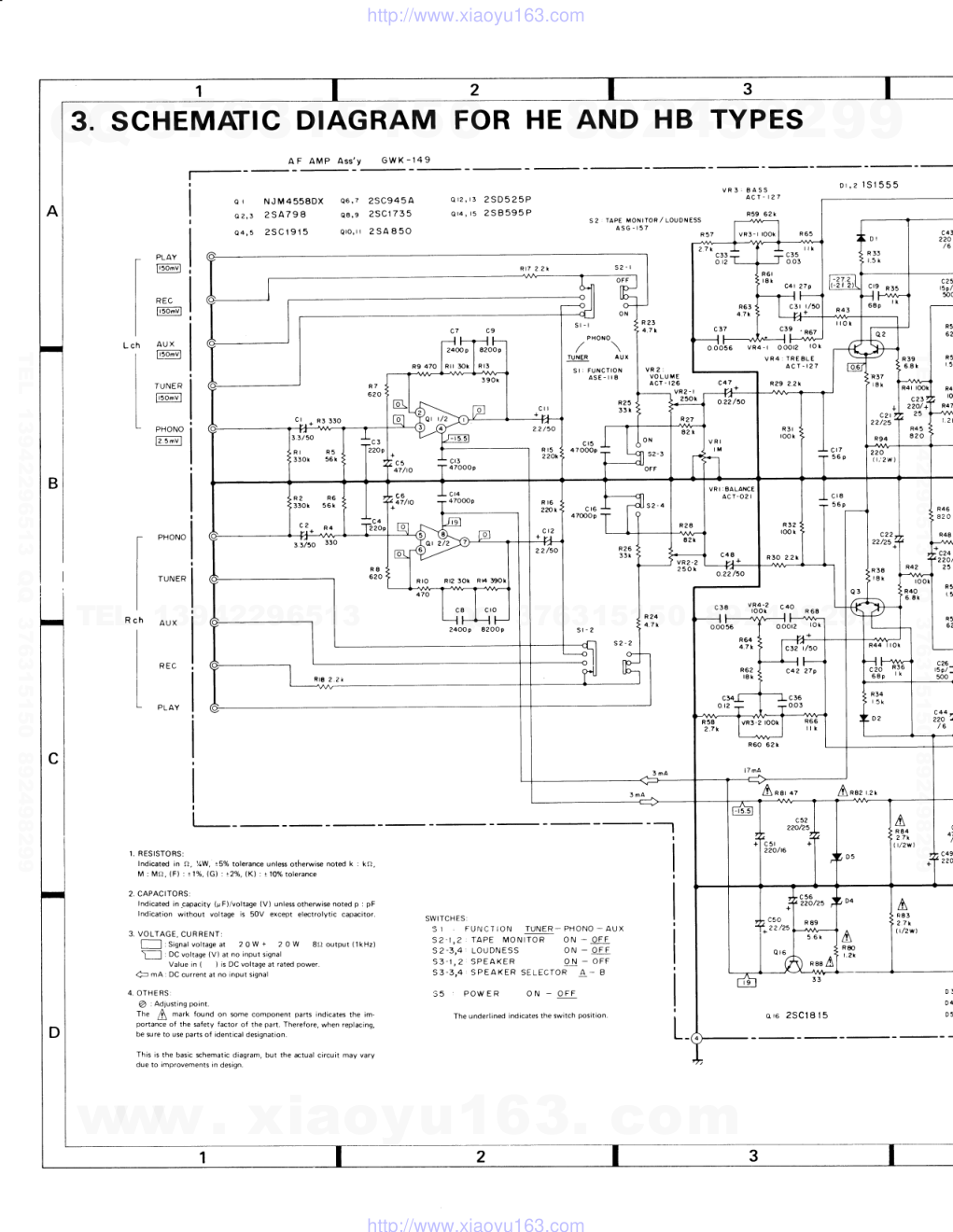 先锋PIONEER SA-410音响电路图-1