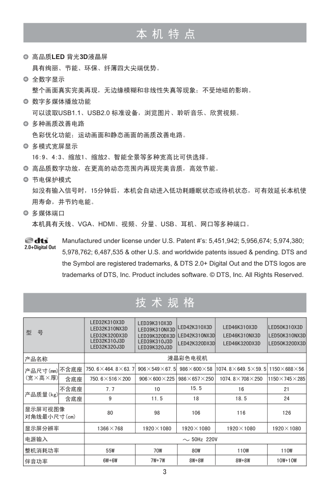 海信LED39K320J3D液晶彩电使用说明书-3 海信LED39K320J3D液晶彩电使用说明书-3